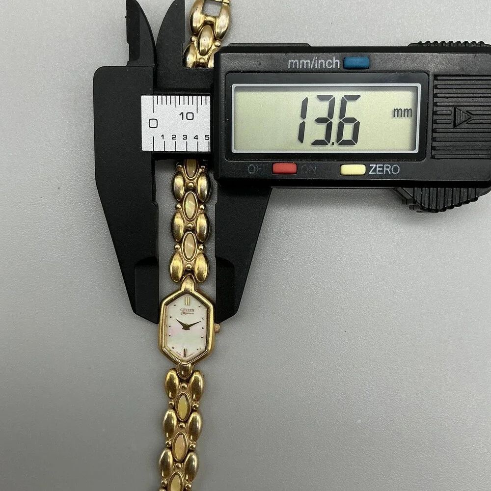 Vintage Citizen Womens Watch 14mm MOP Gold Tone 5421-F45171 New Battery